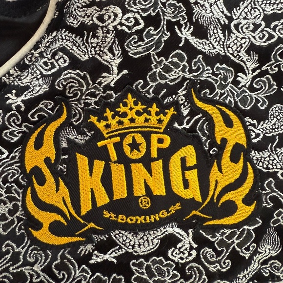 TKB Martial Arts Top King Boxing Shorts Black Silver - Picture 3 of 8